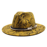 FASHION SNAKE PATTERN WOOLEN JAZZ HAT FELT HAT_CWAH2591