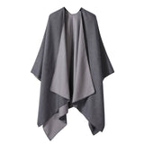 SOLID COLOR DOUBLE SIDED CAPE SHAWL OUTER CAPE_CWASC2131