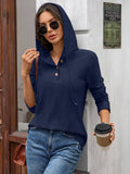 Solid-Color Hooded Loose Long-Sleeved Sweatshirt_Cwohol569