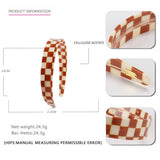 COLORFUL CHECKERED WIDE BRIMMED HEADBAND HAIRPIN_CWAHA4361