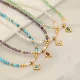 FASHIONABLE NATURAL STONE BEADED NECKLACE_CWAHA0883