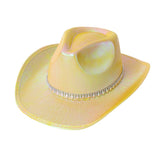 Western Laser Stripe Rhinestone Felt Jazz Hat_Cwah3642