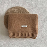 BASIC 100 WOOL SOLID KNIT SCARF SOFT WARM UNISEX_CWASC2288