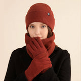 Winter Warm Wool Hat Scarf Gloves Three-Piece Set_Cwmm2774