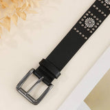 PUNK STYLE METAL FLOWER CLAW NAIL STREET BELT_CWMM3935