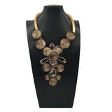 CRYSTAL ALUMINUM WIRE BRAIDED NECKLACE EARRING SET_CWMM4958