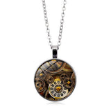 STEAMPUNK MECHANICAL TIME GEM NECKLACE JEWELRY_CWAJE0699