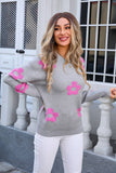 Womens Floral Personality Plus-Size Sweater