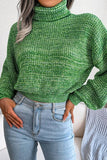 Women Loose Fit Cable Knitted High Neck Sweater_Cwoswl0460