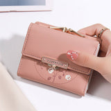 Floral Mini Trifold Wallet With Snap Button_Cwab06220