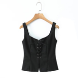 STYLISH TIE STRAP VEST CASUAL FRENCH LOOK_CWTHT0242