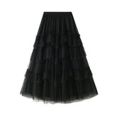 Tiered Tulle Patchwork Flared Maxi Skirt_Cwbms0388