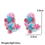 SWEET FABRIC FLOWER STUD EARRINGS HANDMADE FRESH_CWMM6281