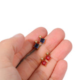 SIMPLE OPAL ZIRCON SMALL BONE STUD EARRINGS_CWMM5717