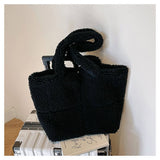 FLUFFY LAMB FUR TOTE BAG LARGE SHOULDER PURSE_CUAB00532