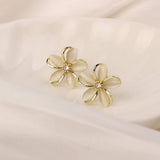 NEW SIMPLE HOLLOW FLOWER ENAMEL EARRINGS_CWAJE3991