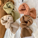 CUTE KNIT SCARF UNISEX SOLID COLOR NECK WARMER_CWASC1509