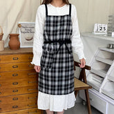 Vintage Christmas Plaid Cafe Household Apron_Cwmm5821