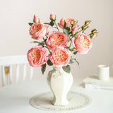 MULTI HEAD BURNT EDGE AUSTIN ROSE FAUX BOUQUET_CWMM6525