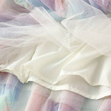 OMBRE GREEN RUFFLE TULLE TIERED FLARE SKIRT_CWBMS0404