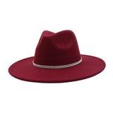 Unisex Wool Fedora Hat Ethnic Flat Brim Style_Cwah04402