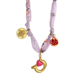 COLORFUL SCARF NECKLACE WITH FRUIT CHARMS_CWMM8801
