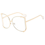 RUNWAY OVERSIZED SUNGLASSES WITH GEM ARMS_CWASG1181