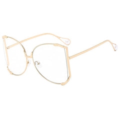 RUNWAY OVERSIZED SUNGLASSES WITH GEM ARMS_CWASG1181