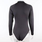 Solid-Color Round-Neck Semi-Cardigan Jumpsuit