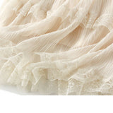 Wave Pleated Mesh Splicing Lace Skirt Cake Skirt_Cwbms0297