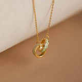 ETERNITY CIRCLE INTERLOCKING NECKLACE _CWAJE1599