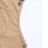 Solid-Color Casual Corduroy Strappy Dress