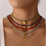 12 MONTH CUT STONE NECKLACE WITH HEART PENDANT_CWMM8851