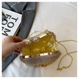 TASSEL SHINY HEART BAG DIAMOND BAG CLUTCH BAG_CWAB3250