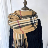 PLAID SCARF WARM FRINGE WINTER WRAP_CWASC1467