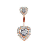 BUTTERFLY HEART BELLY BUTTON RING ZIRCON GEM_CWMM9182
