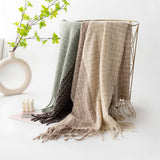 SOFT PLAID SCARF VINTAGE TASSEL WOMENS WRAP_CWASC1001