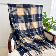 BRITISH PLAID FAUX CASHMERE SCARF FOR WOMEN_CWASC1444