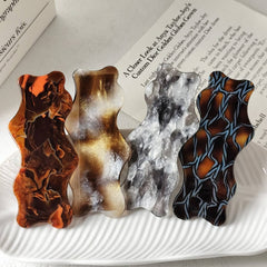 Colorful Line Acetate Duckbill Hair Clip_Cwaha07158