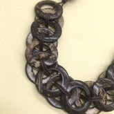 COCONUT SHELL HOLLOW INTERLOCKING BRAIDED NECKLACE_CWMM4727