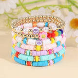 RAINBOW IMITATION PEARL 8 PIECE BRACELET SET_CWMM3511