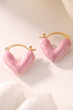 HEART DECOR HOOP EARRINGS_CWAJE0458