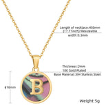 CIRCULAR SHELL ENGLISH LETTER PENDANT NECKLACE_CWAJE0675