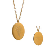 GOLD STAINLESS STEEL DECEMBER FLOWER NECKLACE_CWMM3778