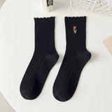 Women'S Preppy Style Socks With Lace Embroidery_Cwms1113
