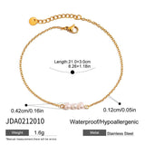18K GOLD FRESHWATER PEARL ANKLET STAINLESS STEEL_CWAJE4751