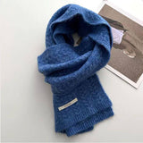 Avocado Green Wool Cable Knit Winter Scarf_Cwasc03813