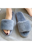 OPEN TOE FLAT FLUFFY WARM INDOOR COZY SLIPPERS_CWSHS171