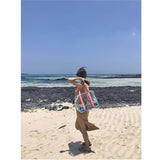 Transparent Beach Bag With Colorful Shoulder Straps_Cwab1923