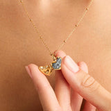 SIMPLE ZIRCON HEART OPENING AND CLOSING NECKLACE_CWMM3781